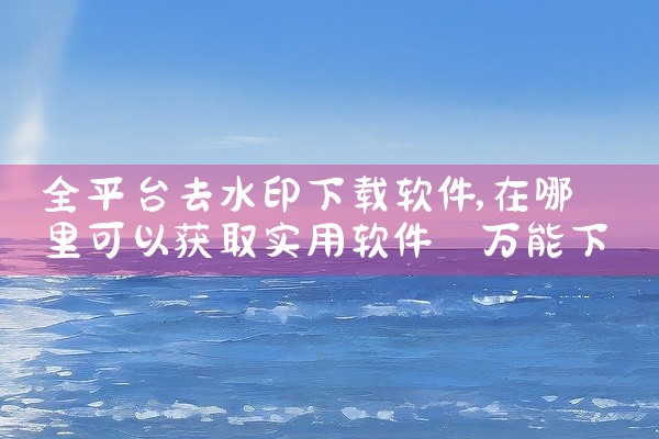 全平台去水印下载软件