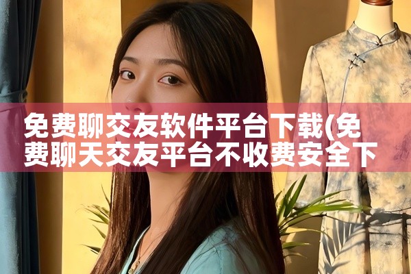 免费聊交友软件平台下载