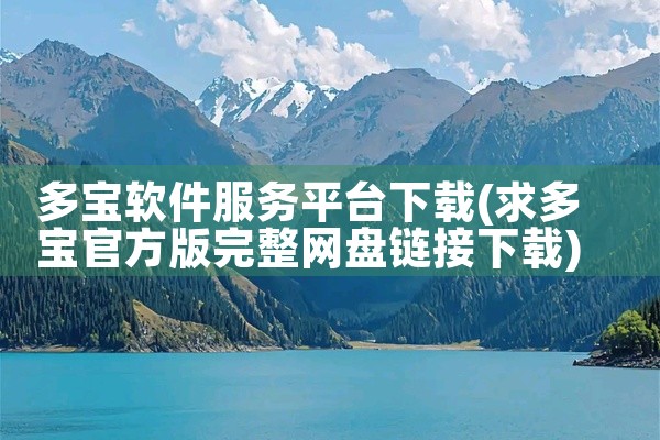 多宝软件服务平台下载
