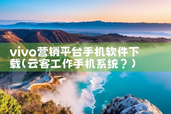 vivo营销平台手机软件下载